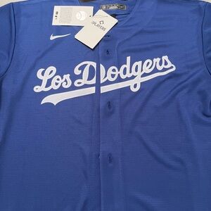 Nike Blue and White Dodgers Jersey